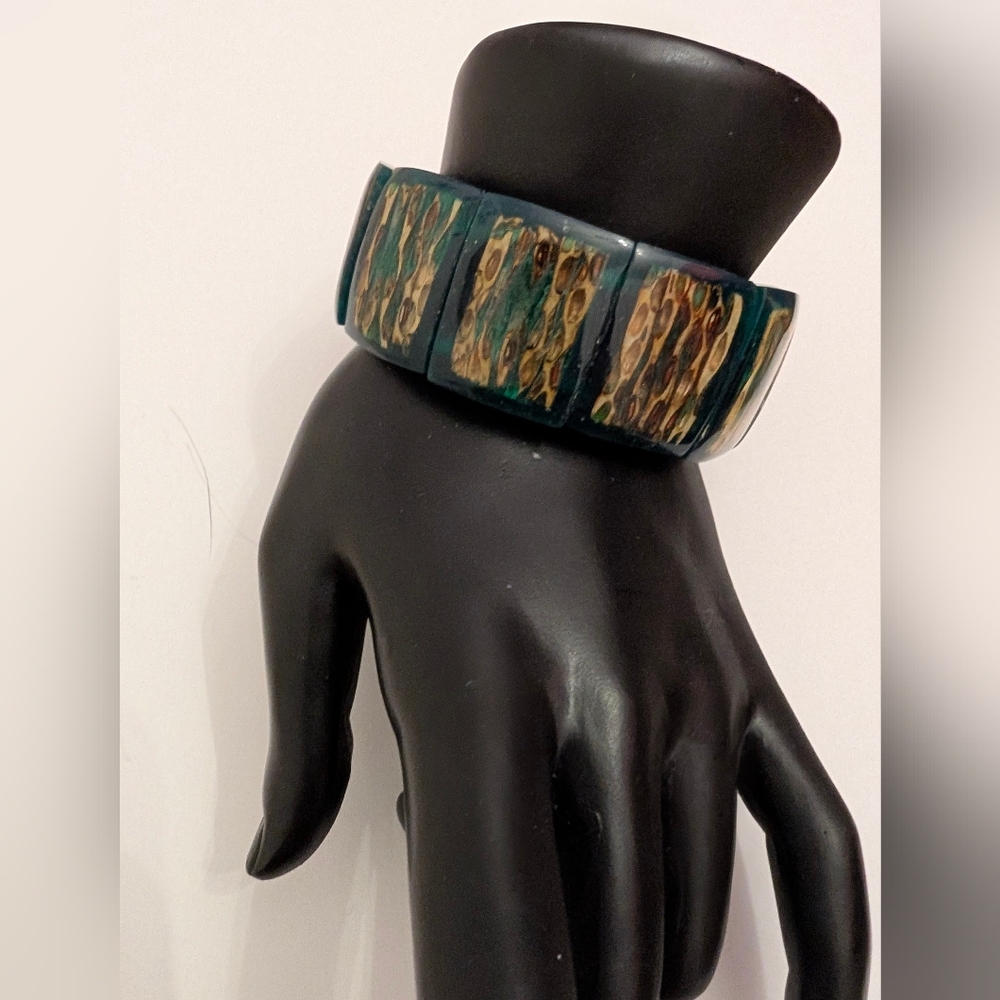 80's Animal Print Resin Bracelet,